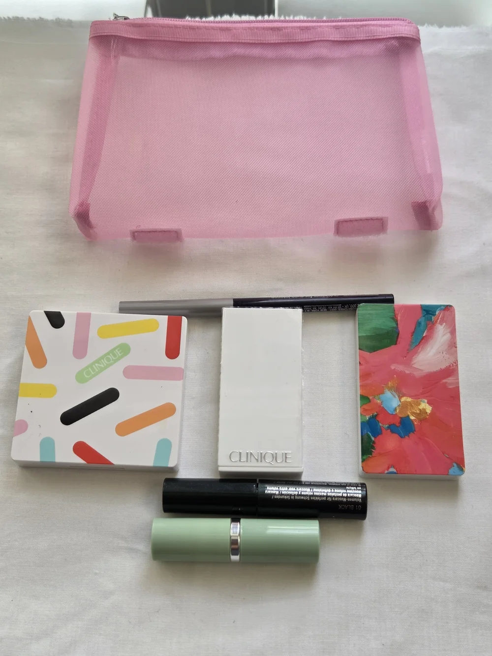 Clinique Travel Cosmetic Bag With Makeup NWT